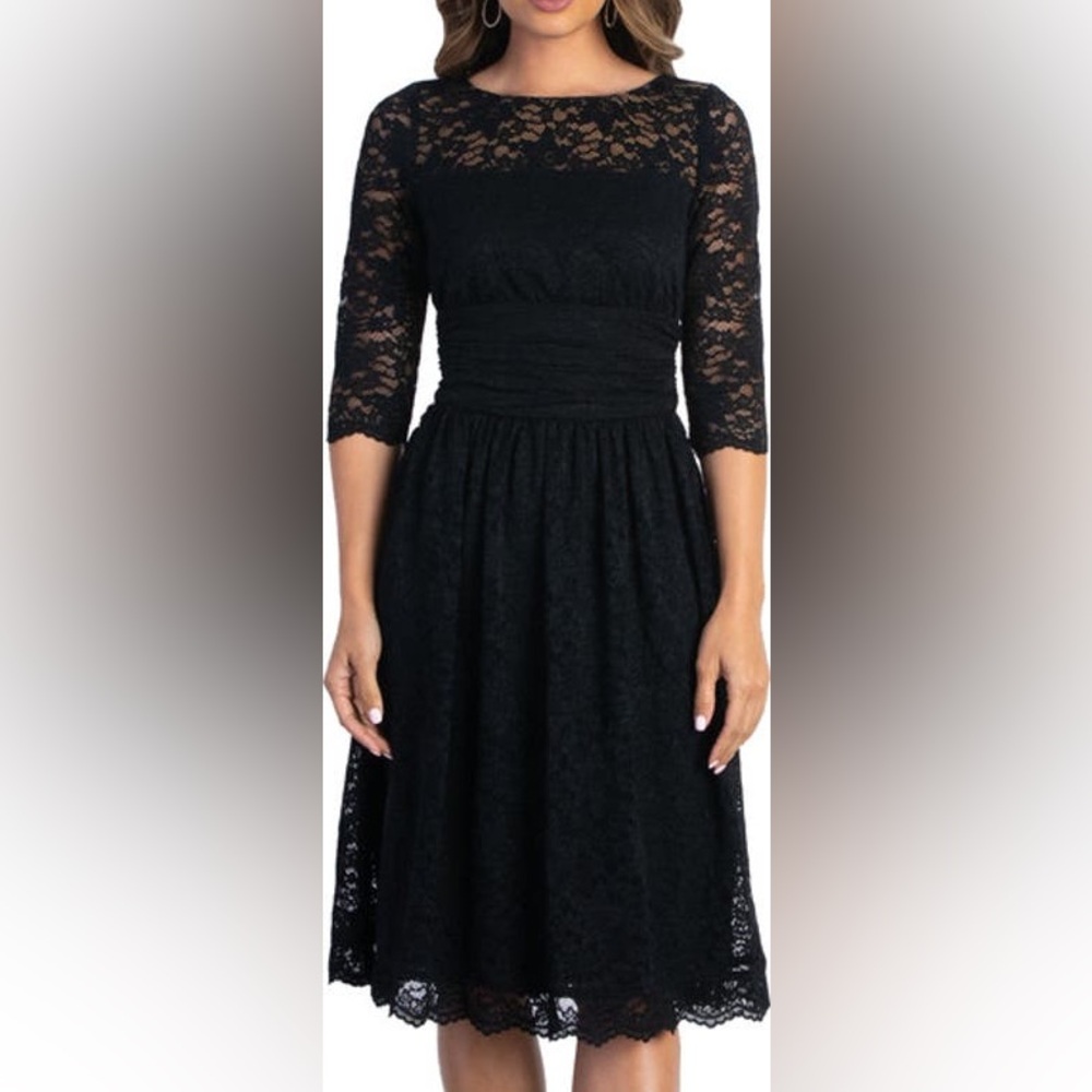 Women’s XL Kiyonna Lace Dress, Black